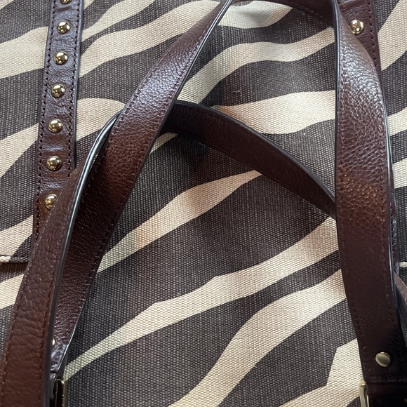 Michael Kors Zebra Print Tote with Brown Accents - Picture 9 of 10